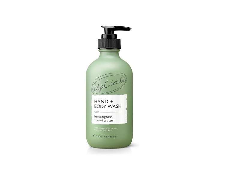 UpCircle Hand + Body Wash with Kiwi Water 250ml - Soothing and Protecting - Glycerin and Lemongrass - Natural, Vegan and Cruelty-Free