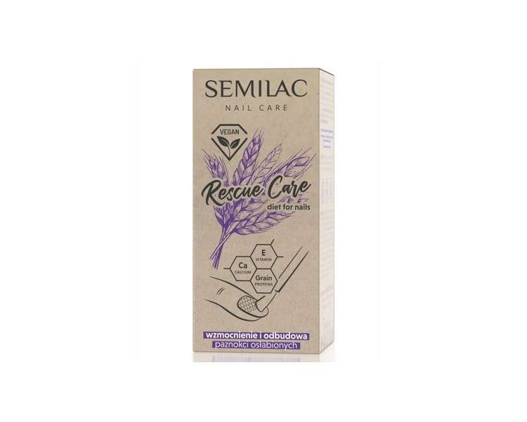 Semilac Nail Hardener Rescue Care Strengthening and Restoring Weak Nails Vegan Formula 7ml