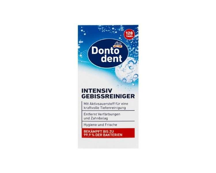 Donto Dent Denture Cleaner Tabs 128 Pieces Intensive Cleaner for All Dentures