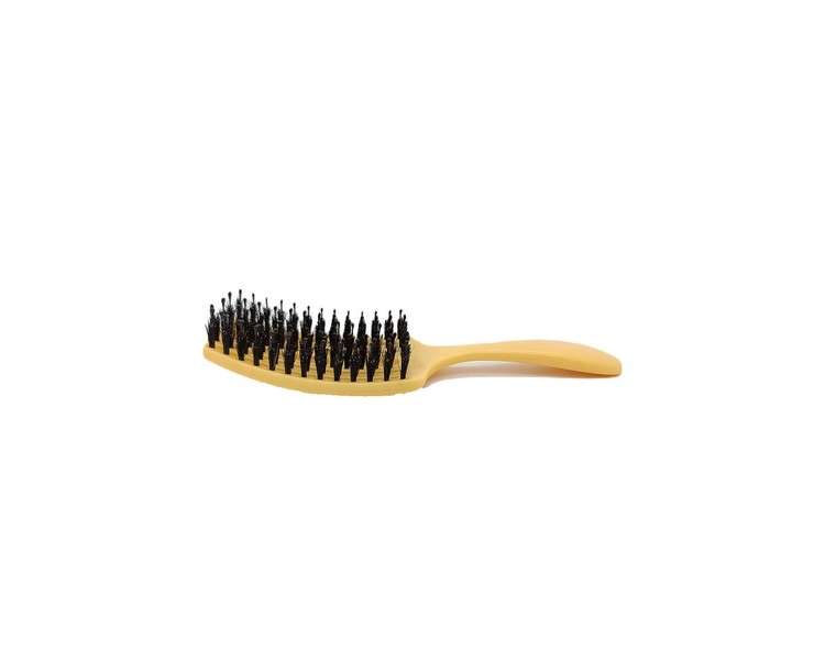 Olivia Garden Care Mini Detangling Brush for Kids Yellow with Boar Bristles