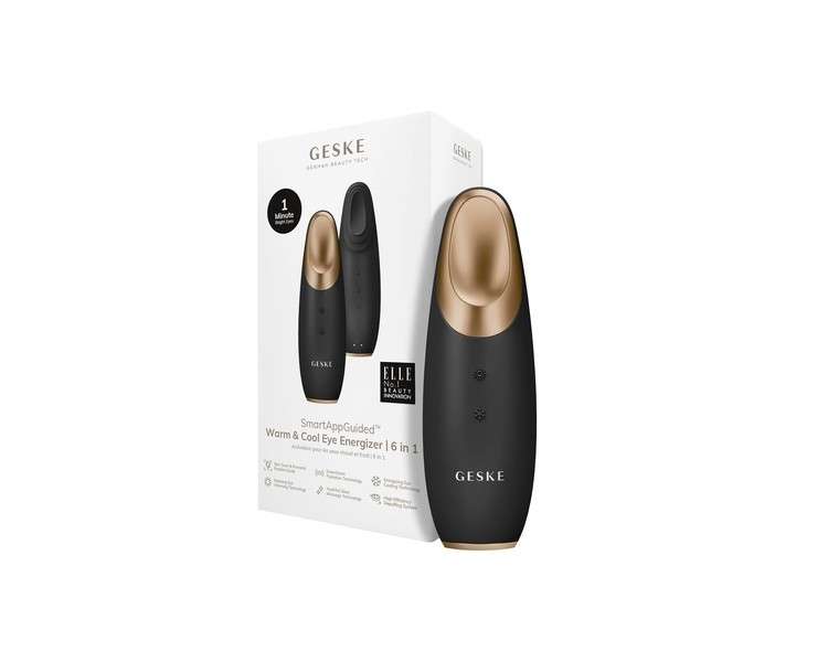 GESKE SmartAppGuided Warm & Cool Eye Energizer 6 in 1 Eye Massager for Dark Circles, Eye Bags, and Droopy Eyelids