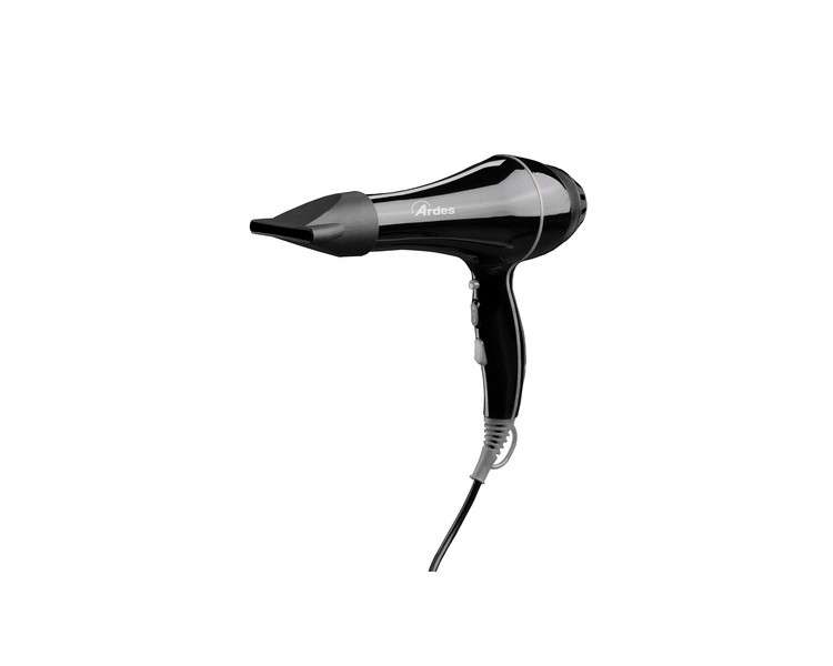 ARDES ARM355D STYLO PRO Hair Dryer with AC Motor 2 Accessories Diffuser and Air Concentrator - Professional Hair Dryer with Removable Filter, Hook, Long Cable