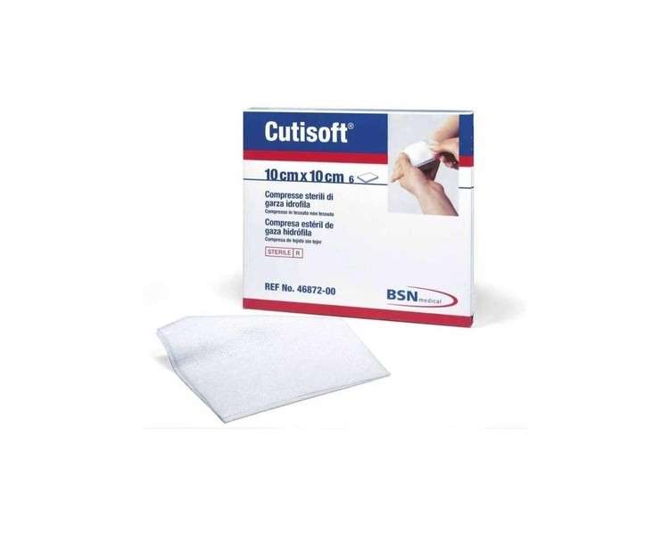 BSN Medical Cutisoft Sterile Hydrophilic Gauze Compress 10cm x 10cm - Pack of 6