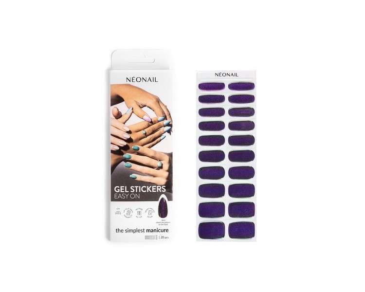 NEONAIL UV Gel Stickers Easy On M02 Purple 15 Patterns Nail Stickers Nail Polish Strips Gel Nail Stickers Foot and Hand Nail Stickers Nail Decoration