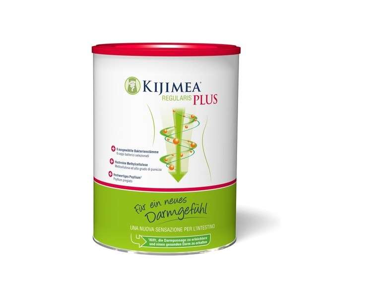 Kijimea Regularis PLUS for a New Gut Feeling - Combined 6 Selected Bacterial Strains, High-Purity Methylcellulose and High-Quality Psyllium - Lactose-Free 450g Drink Granules