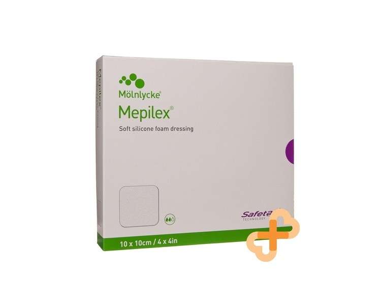 Mhc Mepilex Bandage 10x10cm for Scars Sterile 5 Pieces Self-Adherent Soft