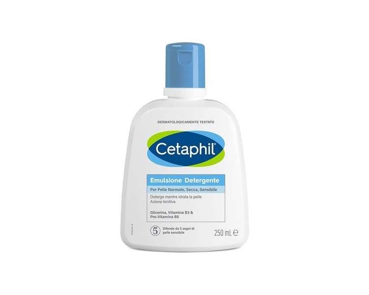 Cetaphil Fluid Cleansing Emulsion Moisturising Face and Body Cream for Sensitive Dry and Tolerant Skin Fragrance Free 250ml