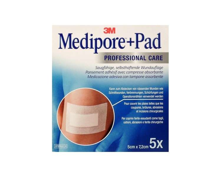 Medipore+Pad Med 5 x 7.2cm 5 Pieces