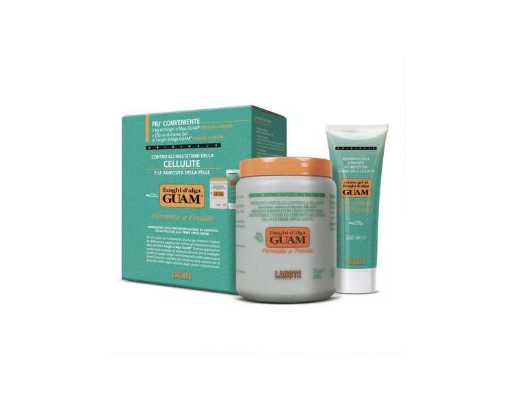 GUAM Seaweed Mud Convenience Economy Pack Anti-cellulite Body Wrap 1KG Strengthening Anti-cellulite Gel 250ml Cellulite Remover Kit Cellulite Treatment