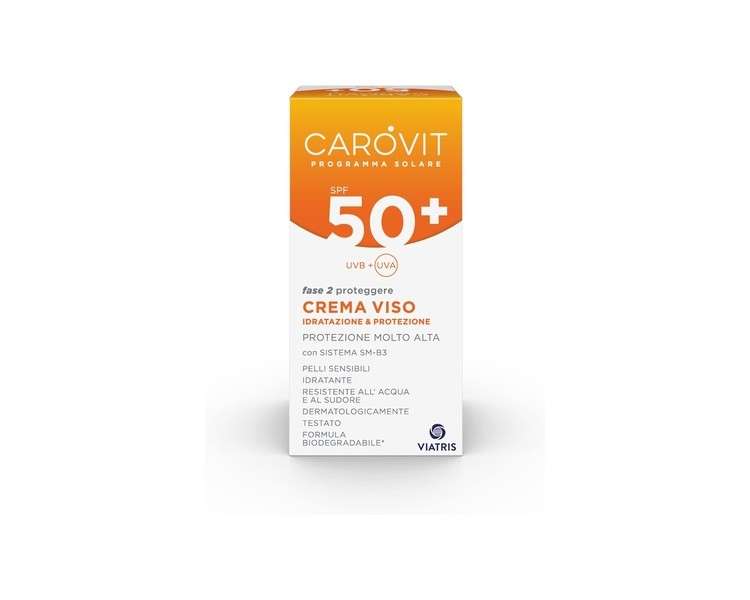 Carovit Sun Program Face Cream SPF50+ Very High Sun Protection 50ml Bottle