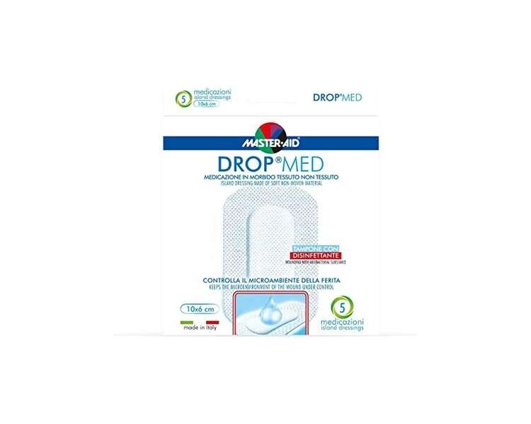 MASTER AID Med Drop 10x6cm White/Blue - Pack of 5