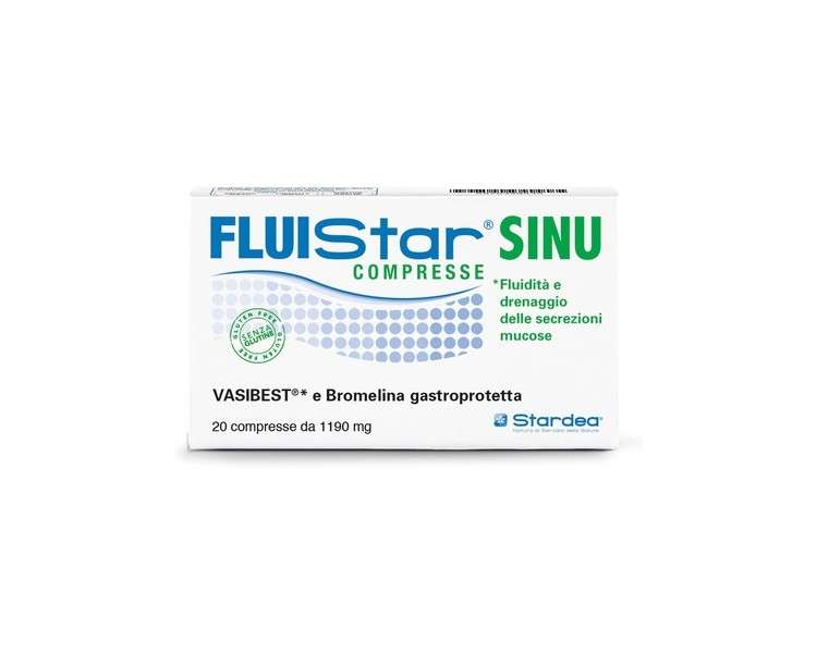 FLUISTAR SINU Mucus Secretion Fluidity Upper Respiratory Tract Well-being Dietary Supplement 20 Tablets Gluten-Free