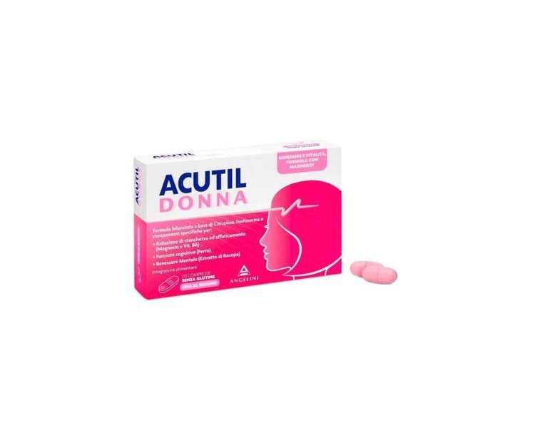 Angelini Acutil Woman Gluten-Free Dietary Supplement 20 Tablets