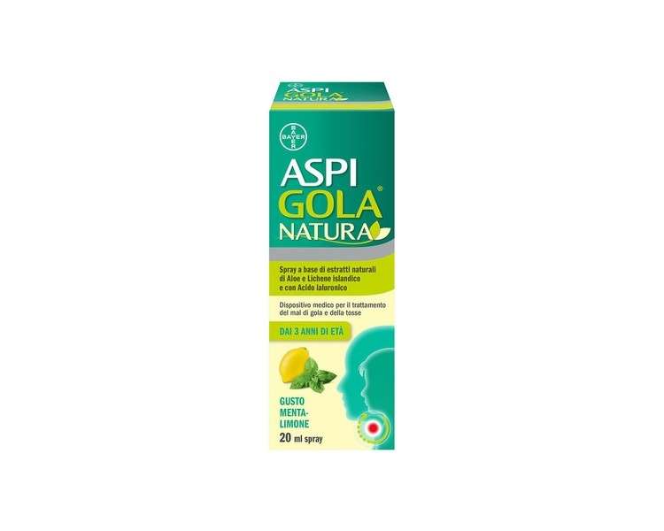 AspiGola Natura Inflammatory Throat Spray with Natural Aloe Extracts