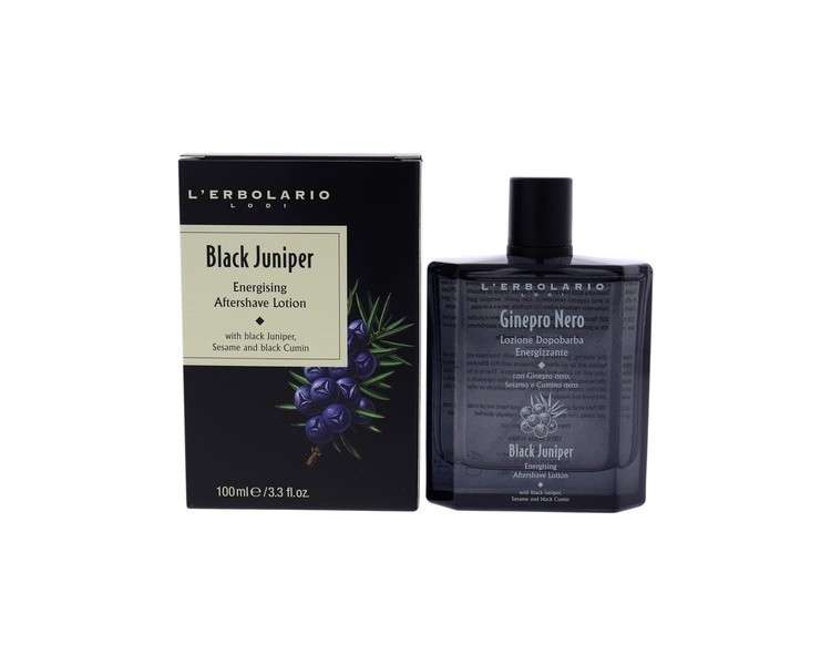 L'Erbolario Black Juniper Energizing Aftershave Lotion 3.3oz