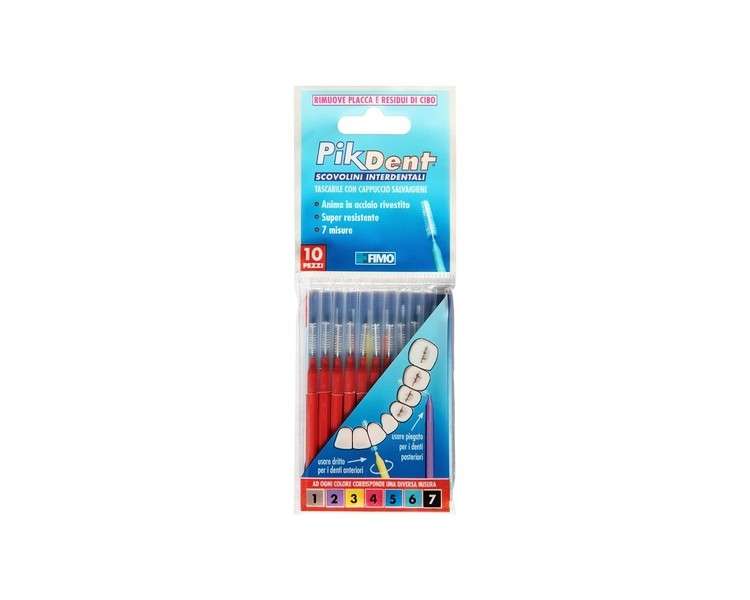 Pikdent Interdental Brushes with Coated Steel Core and Tyex Bristles Size 4 Red 0.7mm Cylindrical