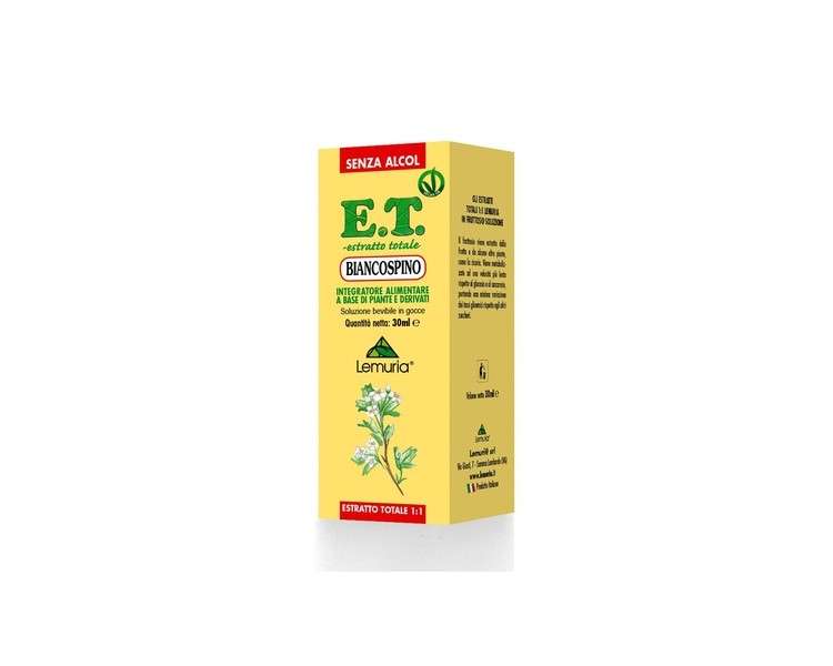 Lemuria ET Hawthorn, Plant-Based Dietary Supplement for Cardiovascular Function - 30ml