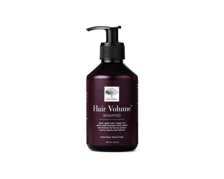 New Nordic Hair Volume Shampoo 250ml Herbal Volumising for Dry Damaged Hair - Suitable for Men and Women