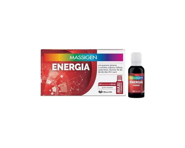 Massigen Energy Dietary Supplement 10 Bottles of 25ml