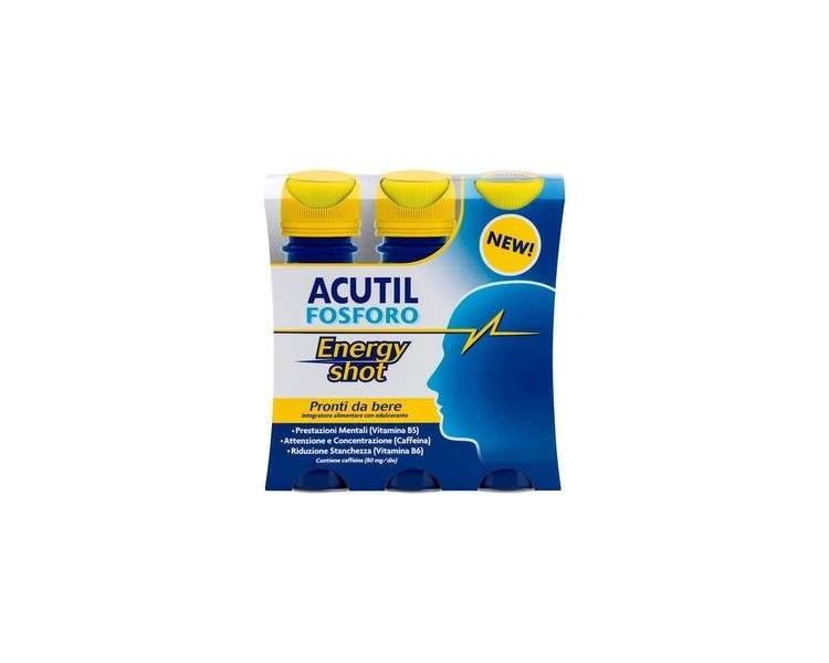 Angelini Acutil Phosphorus Energy Shot Gluten-Free Dietary Supplement 60 Capsules - Pack of 3