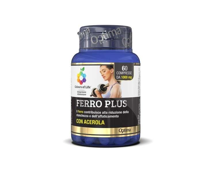 Ferro Plus with Acerola Dietary Supplement 60 Tablets 1000mg