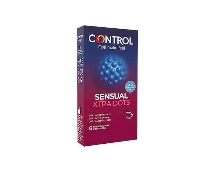 Control Stimulation Sensual Xtra Dots Condoms - Pack of 6