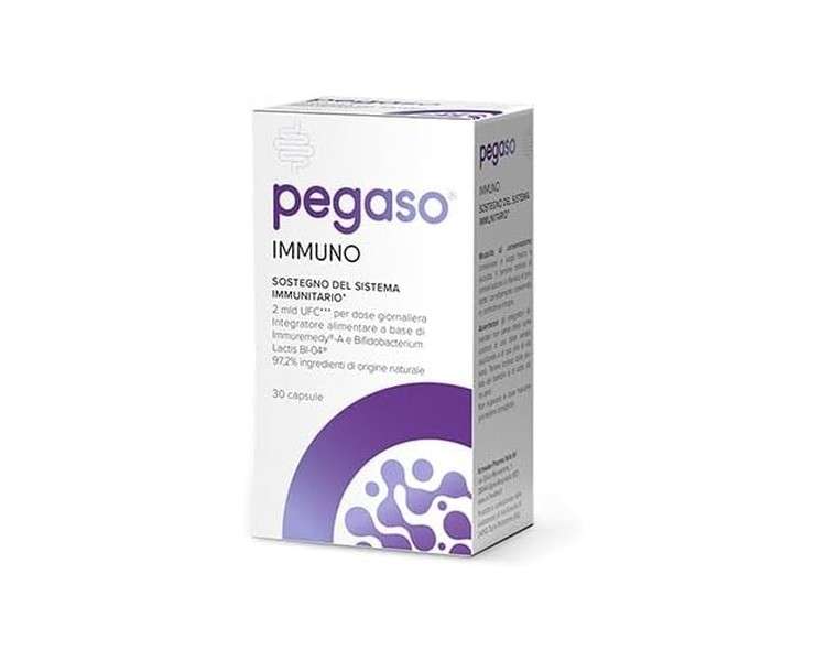 Pegaso IMMUNO 30 Capsules - Immune System Support with IMMUNOREMEDY-A and Bifidocaterium lactis 2ml UFC