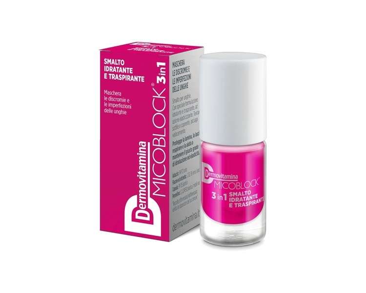 Dermovitamina Micoblock 3 in 1 Moisturizing and Breathable Nail Polish Fuchsia Color 5ml