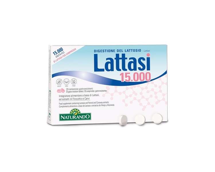 Lactase 15000 Dietary Supplement 20 Capsules