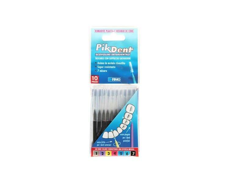 Pikdent Interdental Brushes with Coated Steel Core and Tynice Bristles Size 7 Black 1.2mm Tapered - Pack of 10