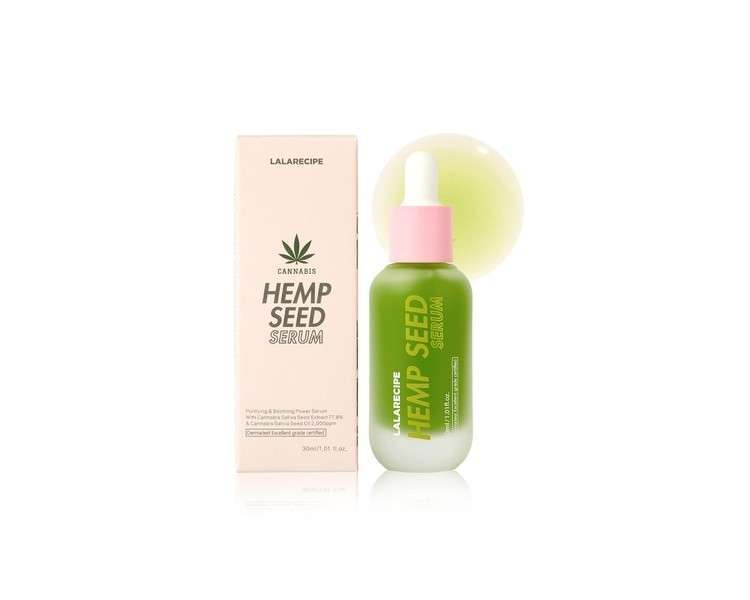 LALARECIPE Hemp Beauty Face Serum for Dry Skin with Hemp Seed Oil, Tea Tree Oil and Hyaluronic Acid 30ml