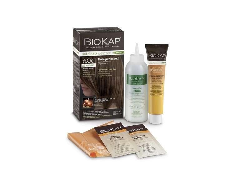 Bios Line Biokap Nutricolor Delicato Rapid Hair Dye 6.06 Dark Blonde Habana 140ml