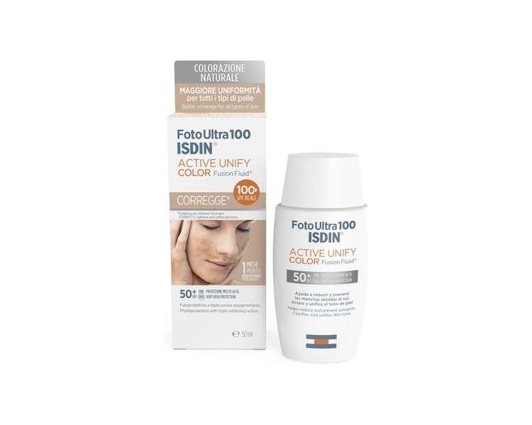 Isdin FotoUltra 100 Active Unify Color Fusion Fluid Face Sunscreen SPF50+ 50ml