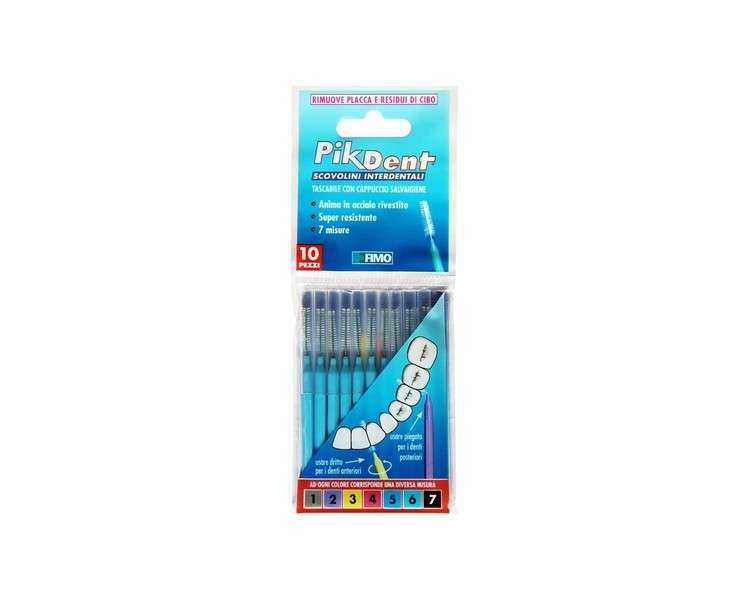 Pikdent Interdental Brushes Coated Steel Core and Tynex Bristles Size 5 Semiconic Blue 0.8mm