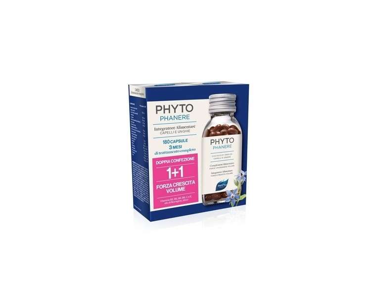 PHYTO Phanere Hair and Nails Dietary Supplement 180 Capsules