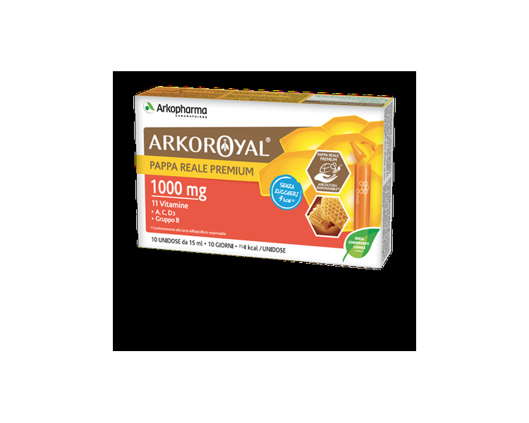 Arkoroyal Premium Royal Jelly 1000mg Arkopharma - Pack of 10