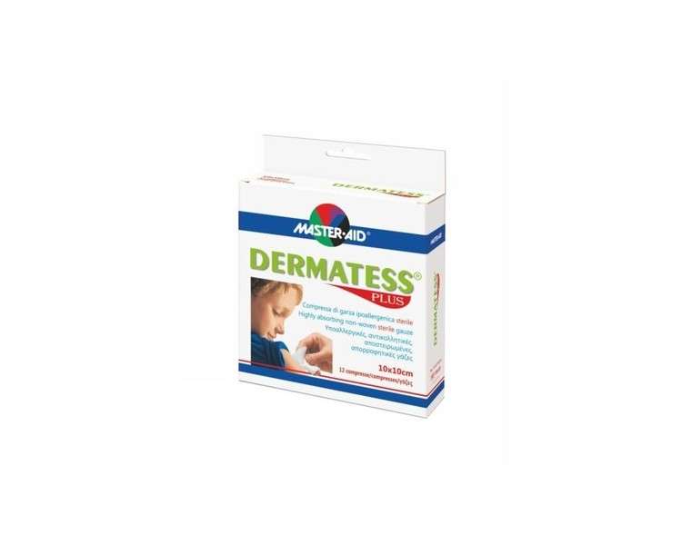 Master-Aid Dermatess Plus Sterile Hypoallergenic Gauze Pad 10x10cm - Pack of 12