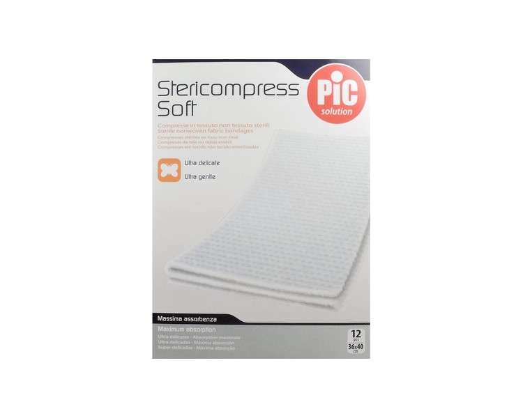 Sterile Gauze Tablets Stericompress Soft Nonwoven Fabric 36 x 40 Cm - Pack of 12