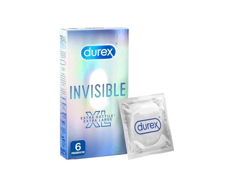 Durex Invisible Extra Large Ultra Thin High Sensitivity Condoms 6 Condoms