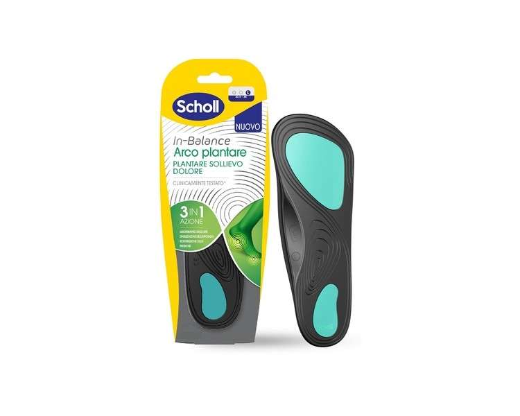 Scholl In-Balance Pain Relief Insoles Flat Arch Support Unisex Size L (42.5-45)