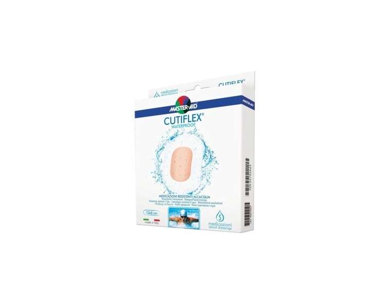 Master-Aid Cutiflex Waterproof and Water-Resistant Bandages 10 x 8 cm - Pack of 5