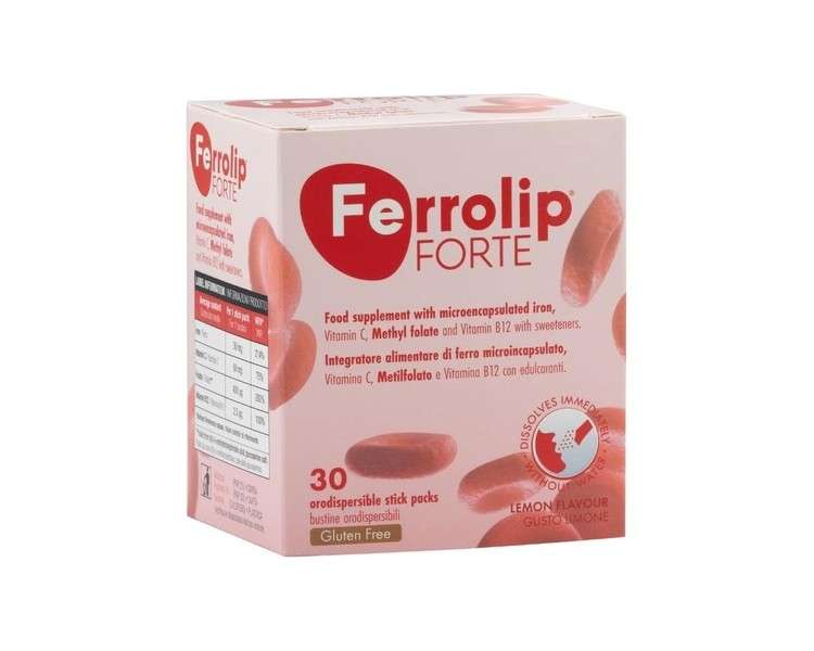 Ferrolip Forte Microencapsulated Iron Pyrophosphate, Vitamin C, Methylfolate, and Vitamin B12 Supplement