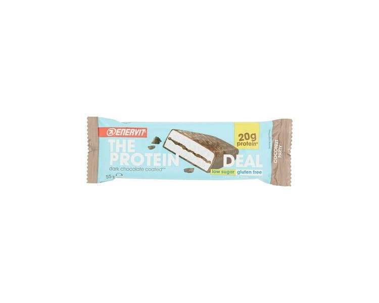 ENERVIT Protein Deal Bar 20g Protein High Protein Low Sugar Bar Gluten Free Coconut 55g