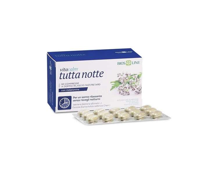 BIOS LINE VitaCalm Whole Night Sleep Supplement with Melatonin 60 Tablets