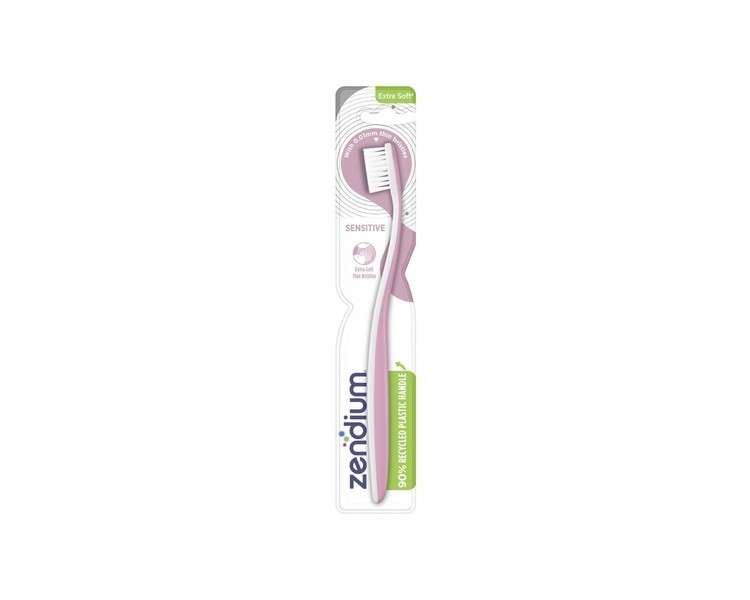 Zendium Sensitive Extra Soft Toothbrush Gentle and Precise Cleaning Pink White 1 Count