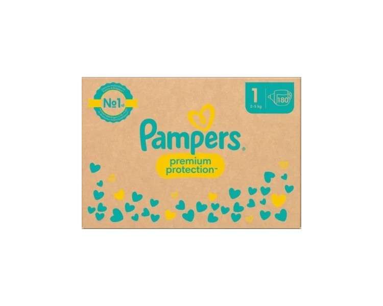 Pampers Premium Protection Size 1 180 Nappies 2kg-5kg