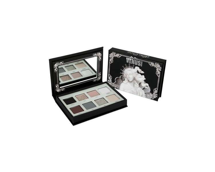 Lime Crime Eyeshadow Makeup Palette Venus Immortalis 8 Highly Pigmented Matte and Metallic Shades of Smokey Black and Greys Mirrored Box Vegan