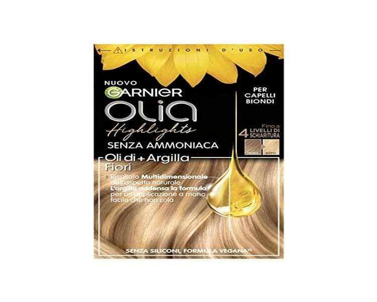 Garnier Olia Highlights Up to 4 Levels Lightening for Blonde Hair Formula with Flower Oils + Tone Vegan Formula Ammonia-Free Lightening Blonde Hair