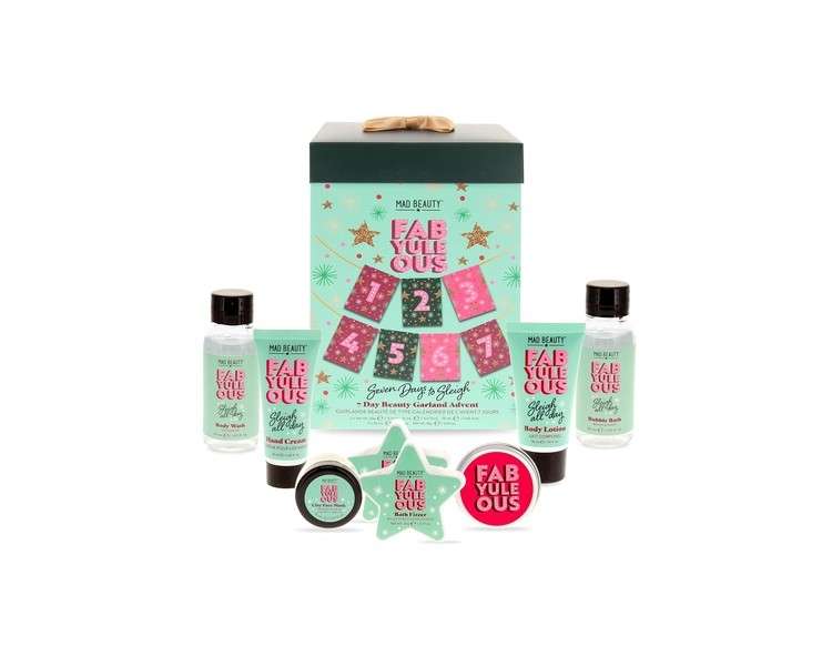 MAD BEAUTY FabYuleOus 7 Day Beauty Garland Advent Calendar with Bath and Body Goodies