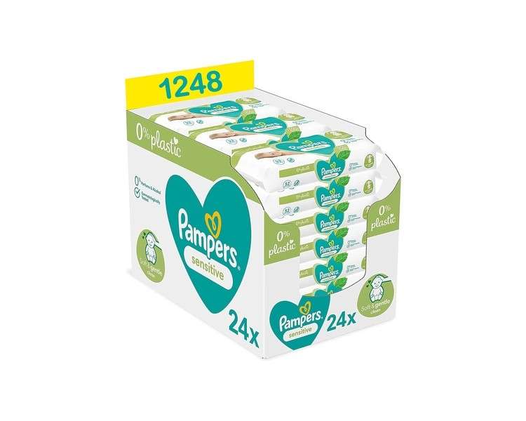 Pampers Baby Wipes 0% 1248 Tissues 104 Pieces